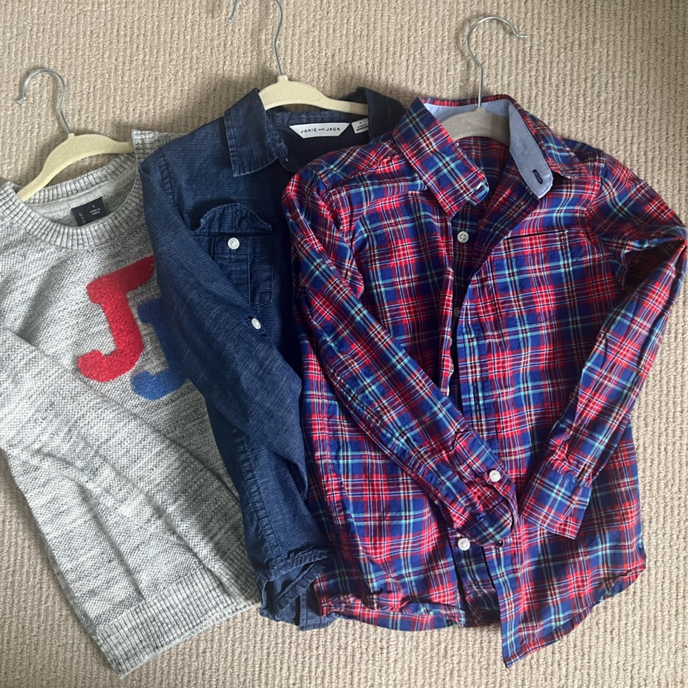 Janie and Jack 5T shirt and sweater lot